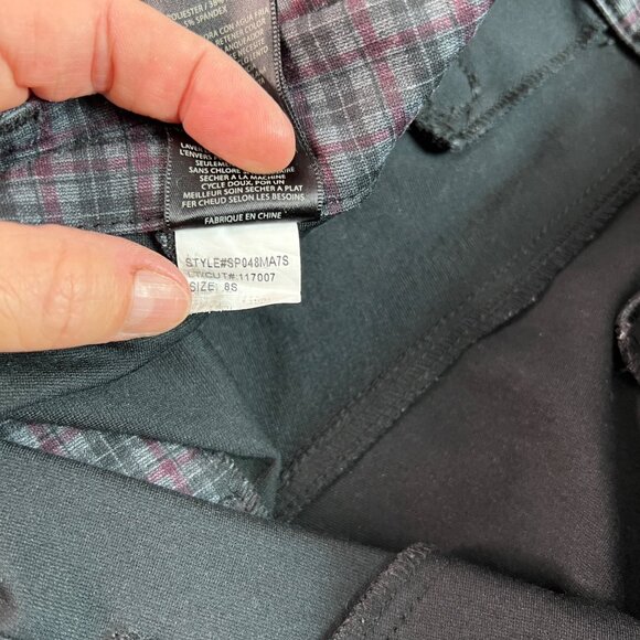 Kut From The Kloth Womens Skinny Plaid Pants Size 8S Black & Burgundy Polyester/ - Picture 8 of 14